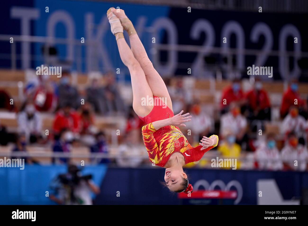 Tokyo, Japan. 27th July, 2021. LU Yufei (CHN) Action, balance beam, balance beam, gymnastics, team competition all around women, artistic gymnastics, gymnastics women`s team, team competition women on 07/27/2021, Ariake Gymnastics Center. Olympic Summer Games 2020, from 23.07. - 08.08.2021 in Tokyo/Japan. Â Credit: dpa/Alamy Live News Stock Photo